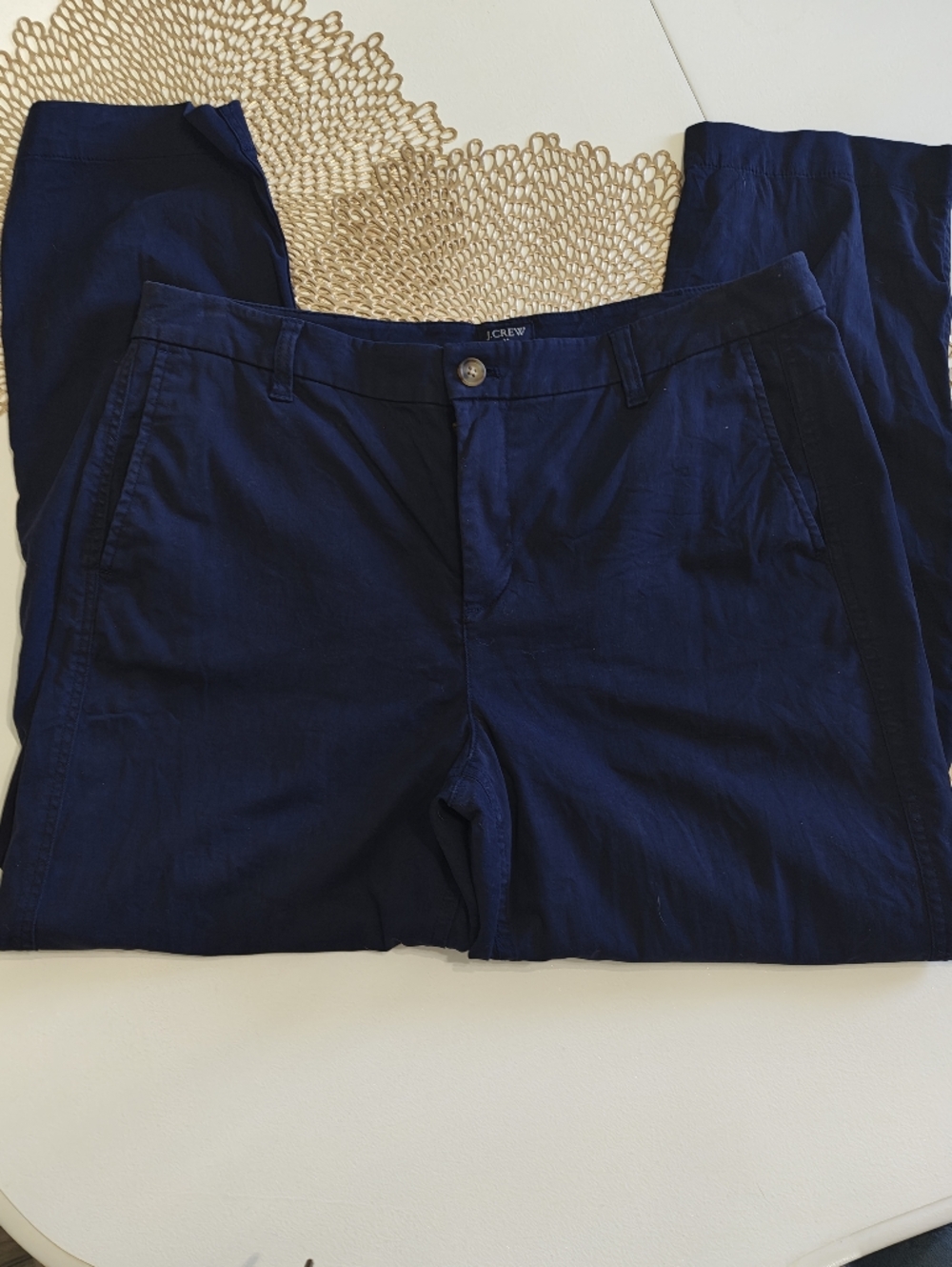 J. Crew Dark Blue Chino Pants High Rise Girlfriend